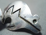 Adorable Vintage Navajo Sterling Silver Bear Earrings Native American-Nativo Arts
