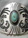 Heavy Thick Vintage Hopi Native American Navajo Royston Turquoise Sterling Silver Bracelet Old-Nativo Arts