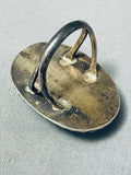 Marvelous Vintage Native American Navajo #8 Turquoise Sterling Silver Ring-Nativo Arts
