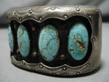 Incredible Vintage Native American Navajo Carico Lake Turquoise Sterling Silver Bracelet Old-Nativo Arts