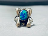 Eye Catching Vintage Native American Navajo Azurite Sterling Silver Ring-Nativo Arts