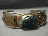 Very Rare Lavender Pit Bisbee Turquoise Vintage Native American Navajo Sterling Silver Bracelet-Nativo Arts