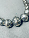 Very Rare Geometric Native American Navajo Sterling Silver Necklace-Nativo Arts