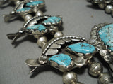 Squash Blossom Necklace Vintage Zuni Native American Sterling Silver Turquoise-Nativo Arts