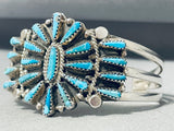 Tommy Lowe Signed Incredible Native American Navajo Turquoise Sterling Silver Bracelet-Nativo Arts