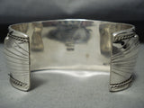 Wide Detailed Bear Native American Navajo Turquoise Coral Sterling Silver Bracelet-Nativo Arts