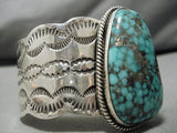 Important Vintage Native American Navajo Blue Thunder Turquoise Sterling Silver Bracelet-Nativo Arts