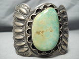 Best Vintage Native American Navajo Repoussed Royston Turquoise Sterling Silver Bracelet-Nativo Arts