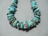 Superb Vintage Native American Navajo Kingman & Royston Turquoise Sterling Silver Necklace Old-Nativo Arts