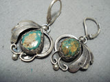 Women's Vintage Native American Navajo Royston Turquoise Sterling Silver Squash Blossom Necklace-Nativo Arts