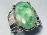 The Best Vintage Native American Navajo Jade Sterling Silver Huge Bracelet-Nativo Arts