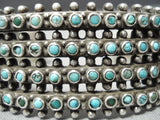 One Of The Best Vintage Native American Zuni Snake Eye Turquoise Heavy Sterling Silver Bracelet-Nativo Arts