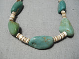 Native American Impressive Vintage Santo Domingo Green Turquoise Necklace-Nativo Arts