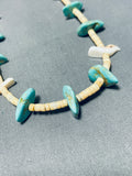 Traditional Vintage Native American Zuni Blue Gem Turquoise Sterling Silver Fetish Necklace-Nativo Arts