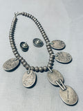 Willy Carviso Vintage Native American Navajo Turquoise Sterling Silver Necklace Old-Nativo Arts