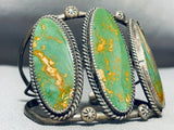 Best Triple Long Green Turquoise Vintage Native American Navajo Sterling Silver Bracelet-Nativo Arts