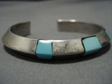 Impressive Vintage Native American Navajo Turquoise Sterling Silver Bracelet Cuff-Nativo Arts