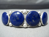 One Of The Best Vintage Native American Navajo Lapis Sterling Silver Bracelet-Nativo Arts