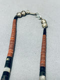 Native American Unique Vintage Santo Domingo Turquoise Pipestone Sterling Silver Necklace-Nativo Arts