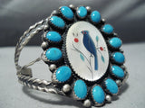 Blue Jay Vintage Native American Zuni Sleeping Beauty Turquoise Sterling Silver Bracelet-Nativo Arts