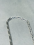 Superior Vintage Native American Navajo Turquoise Sterling Silver Geomtric Necklace-Nativo Arts