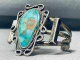 Museum Quality Vintage Native American Navajo Old Kingman Turquoise Sterling Silver Bracelet-Nativo Arts
