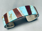 One Of The Most Unique Vintage Native American Navajo #8 Turquoise Sterling Silver Bracelet-Nativo Arts