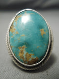 Colossal Vintage Native American Navajo Royston Turquoise Sterling Silver Ring-Nativo Arts