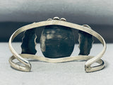 Exquisite Vintage Native American Navajo Pilot Mountain Turquoise Sterling Silver Bracelet-Nativo Arts