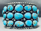 One Of The Best Vintage Native American Navajo Blue Gem Turquoise Sterling Silver Bracelet-Nativo Arts