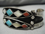 Museum Vintage Zuni Native American Navajo Janice Etsate Turquoise Sterling Silver Bracelet-Nativo Arts