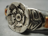 One Of Best Vintage Native American Navajo Calvin Begay Turquoise Sterling Silver Inlay Bracelet-Nativo Arts