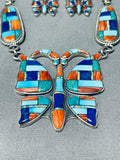 The Best Southwestern Sterling Silver Turquoise Inlay Butterfly Necklace-Nativo Arts