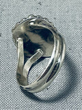 Incredible Vintage Native American Navajo Old Kingman Turquoise Sterling Silver Ring-Nativo Arts