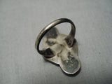 Amazing Vintage Zuni Native American Inlay Turquoise Sterling Silver Ring-Nativo Arts