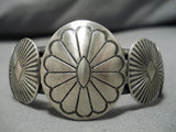 Native American Detailed! Concho Love Sterling Silver Hand Wrought Bracelet Cuff-Nativo Arts