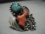 Rare Vintage Hopi Green Turquoise Native American Sterling Silver Ring Old-Nativo Arts