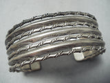 Native American Colossal Vintage Sterling Silver Twisted Rails Bracelet Old-Nativo Arts