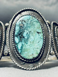 Incomparable Vintage Native American Navajo Blue Diamond Turquoise Sterling Silver Bracelet-Nativo Arts