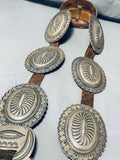 Important 1800's/1900's 1st Phase Vintage Native American Navajo Coin Silver Concho Belt-Nativo Arts