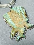 Huge Swooping Eagle Vintage Native American Navajo Royston Turquoise Sterling Silver Necklace-Nativo Arts