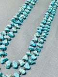 Breathtaking Vintage Native American Navajo Kingman Turquoise Chunks Sterling Silver Necklace-Nativo Arts