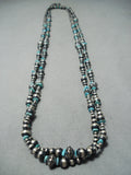 Amazing Navajo Turquoise Sterling Silver Necklace Native American-Nativo Arts