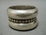 Heavy Hand Tooled Thick Vintage Native American Navajo Sterling Silver Ring-Nativo Arts