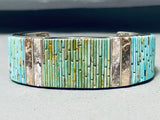 One Of The Most Intricate Ever Vintage Native American Navajo Turquoise Sterling Silver Bracelet-Nativo Arts