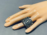 Native American Heavy 21 Gram Vintage Mens Sterling Silver Repoussed Ring-Nativo Arts