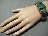 One Of The Best Vintage Native American Navajo Carico Lake Turquoise Sterling Silver Bracelet-Nativo Arts