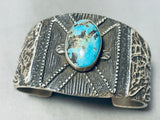 Dumbell Heavy! Native American Navajo 108 Gram Sterling Silver Turquoise Bracelet Cuff-Nativo Arts