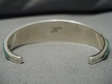 Very Intricate!! Vintage Native American Navajo Royston Turquoise Sterling Silver Inlay Bracelet-Nativo Arts
