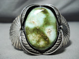 One Of The Best Vintage Native American Navajo Damale Turquoise Sterling Silver Leaf Bracelet-Nativo Arts